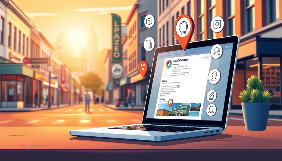 Local SEO search on laptop
