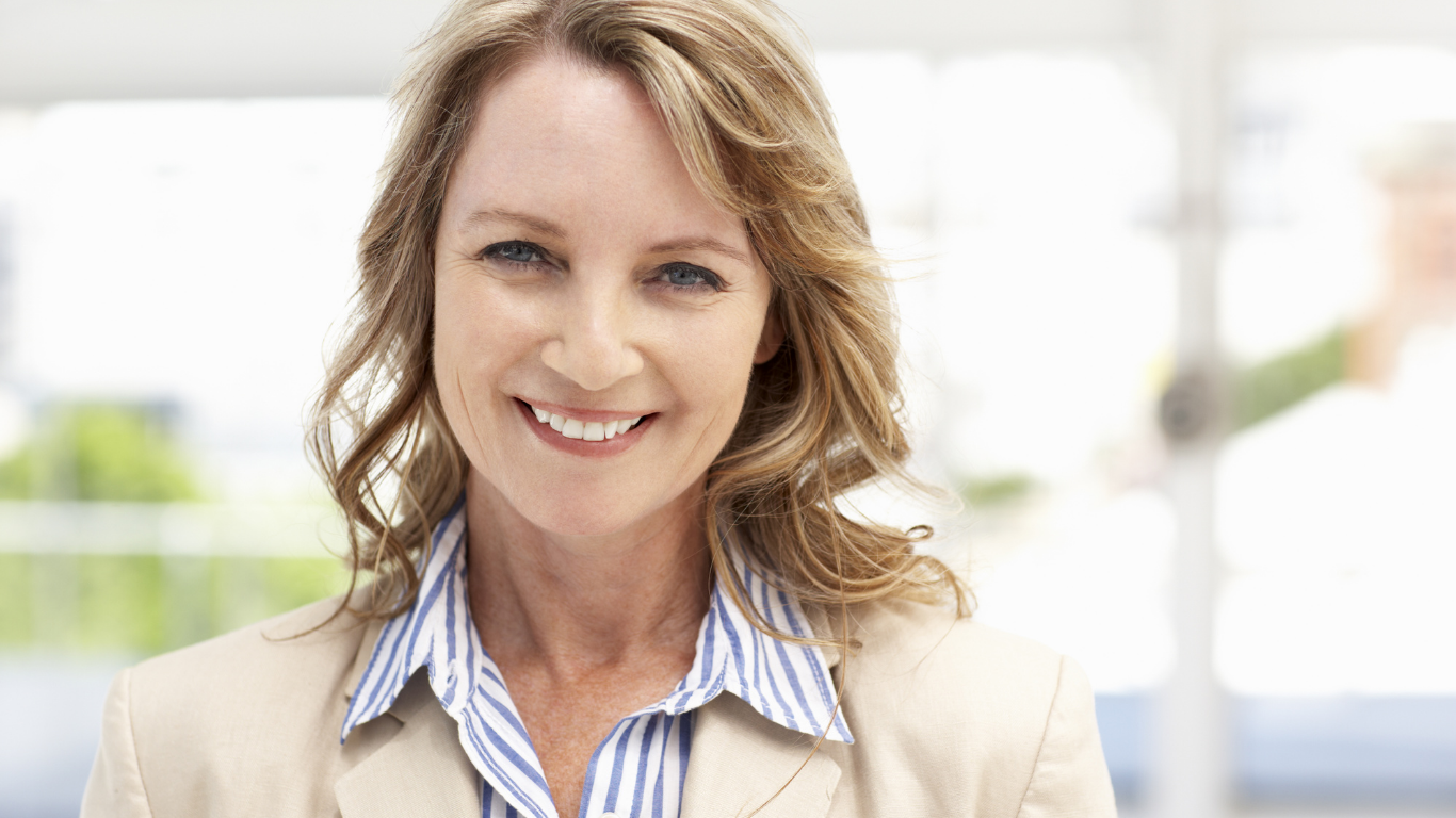 business woman smiling